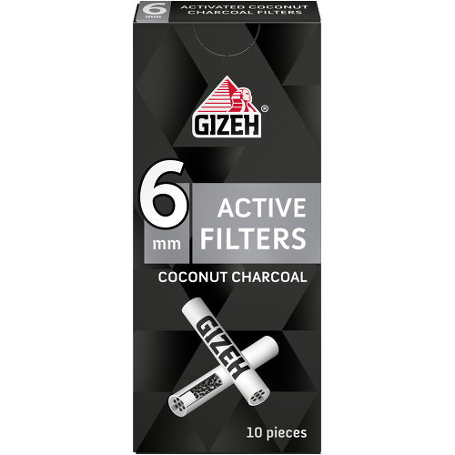 GIZEH BLACK Active Filter 6mm (10 Pack)