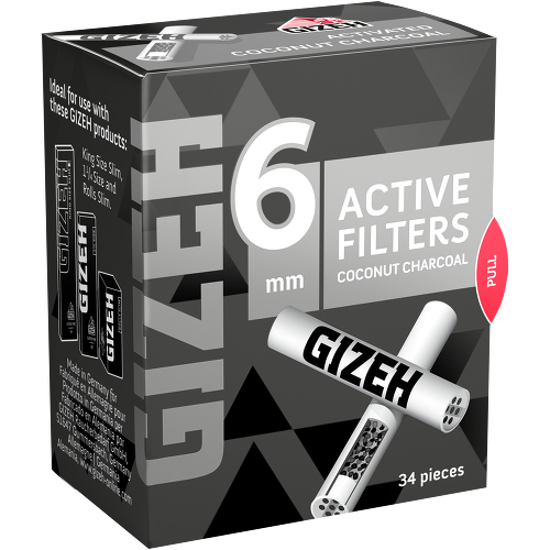 GIZEH BLACK Active Filter 6mm (34 Pack)