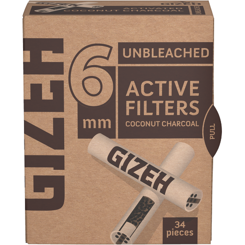 GIZEH Unbleached Active Filter 6mm (34 Pack)