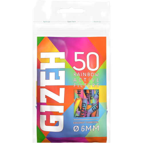 GIZEH Rainbow Active Filter 6mm (50 Pack)