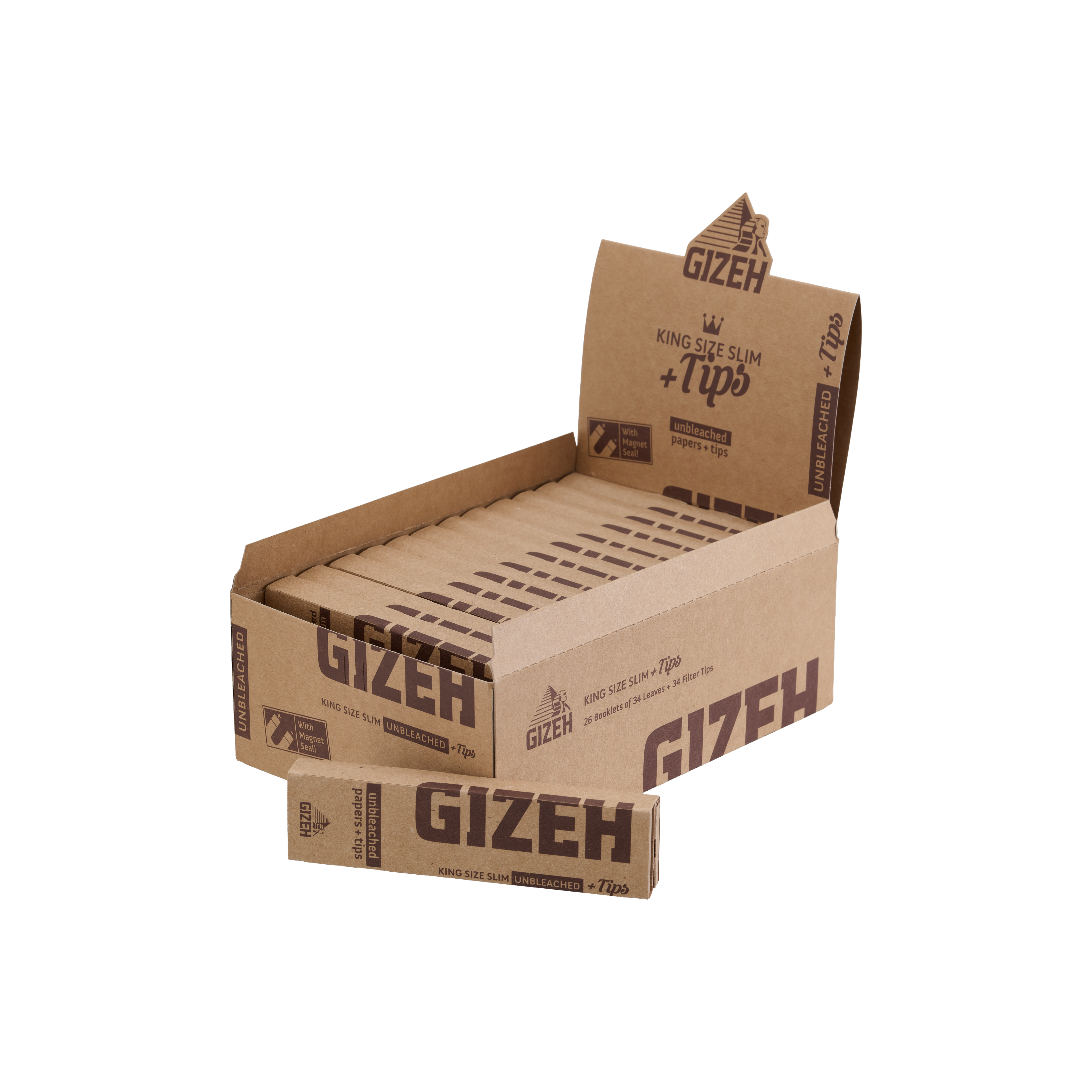 GIZEH Unbleached King Size Slim + Tips