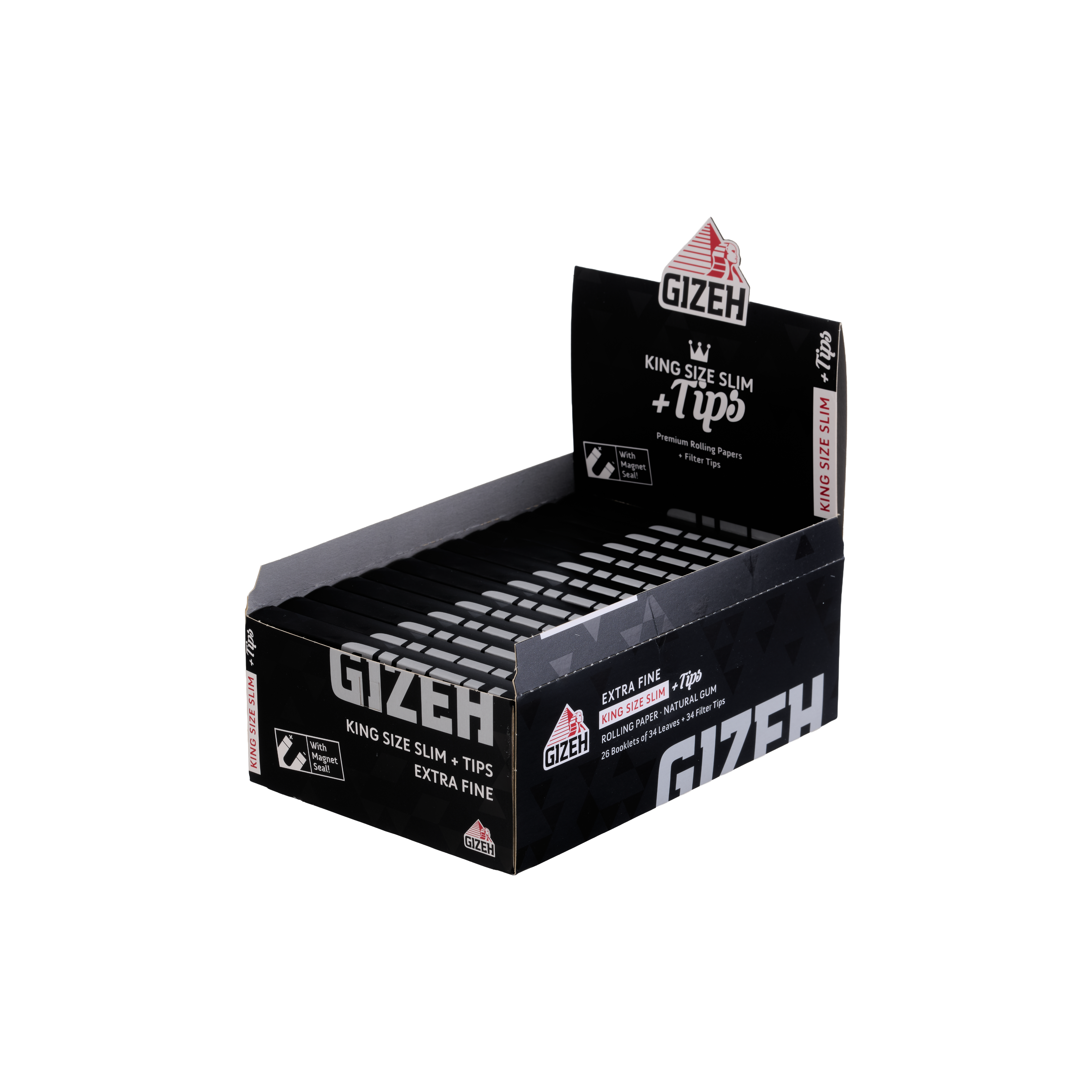 GIZEH BLACK King Size Slim Extra Fine + Tips