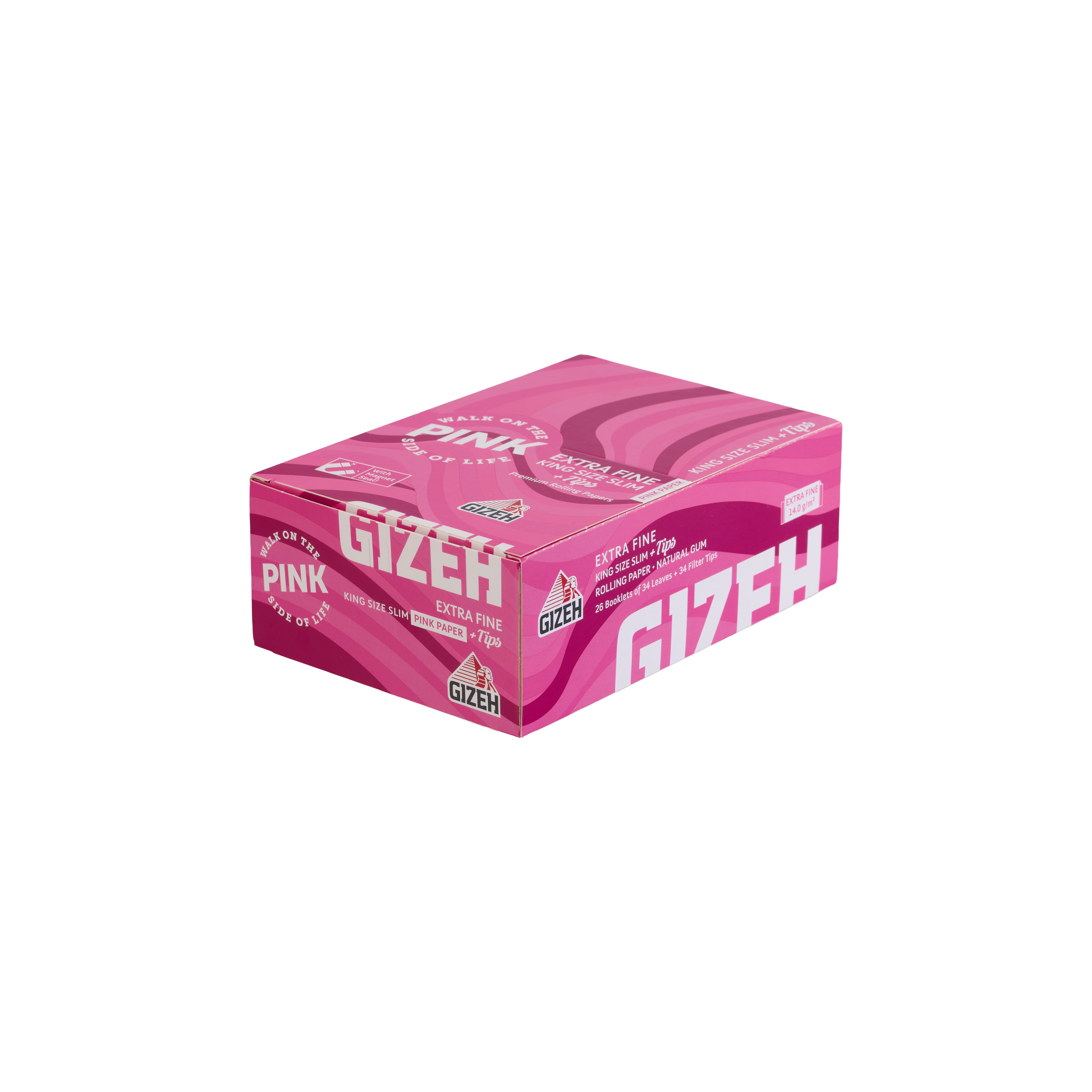 GIZEH All Pink King Size Slim + Tips