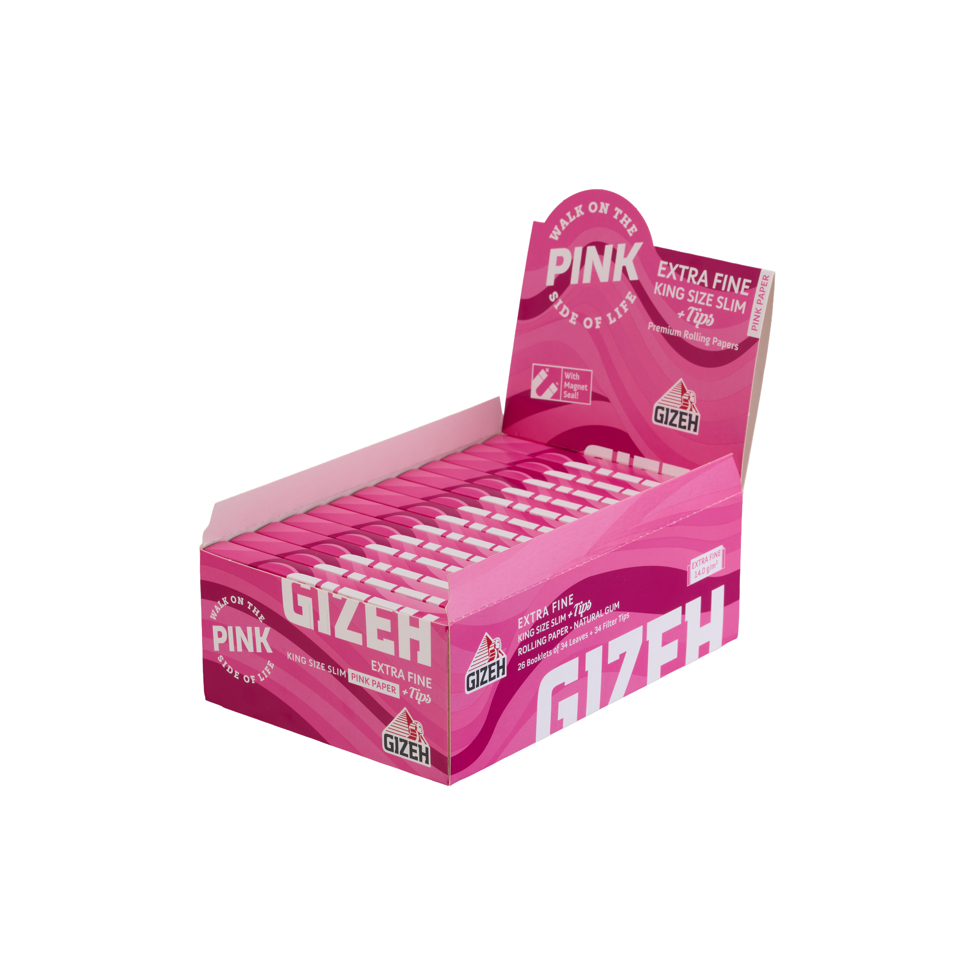 GIZEH All Pink King Size Slim + Tips