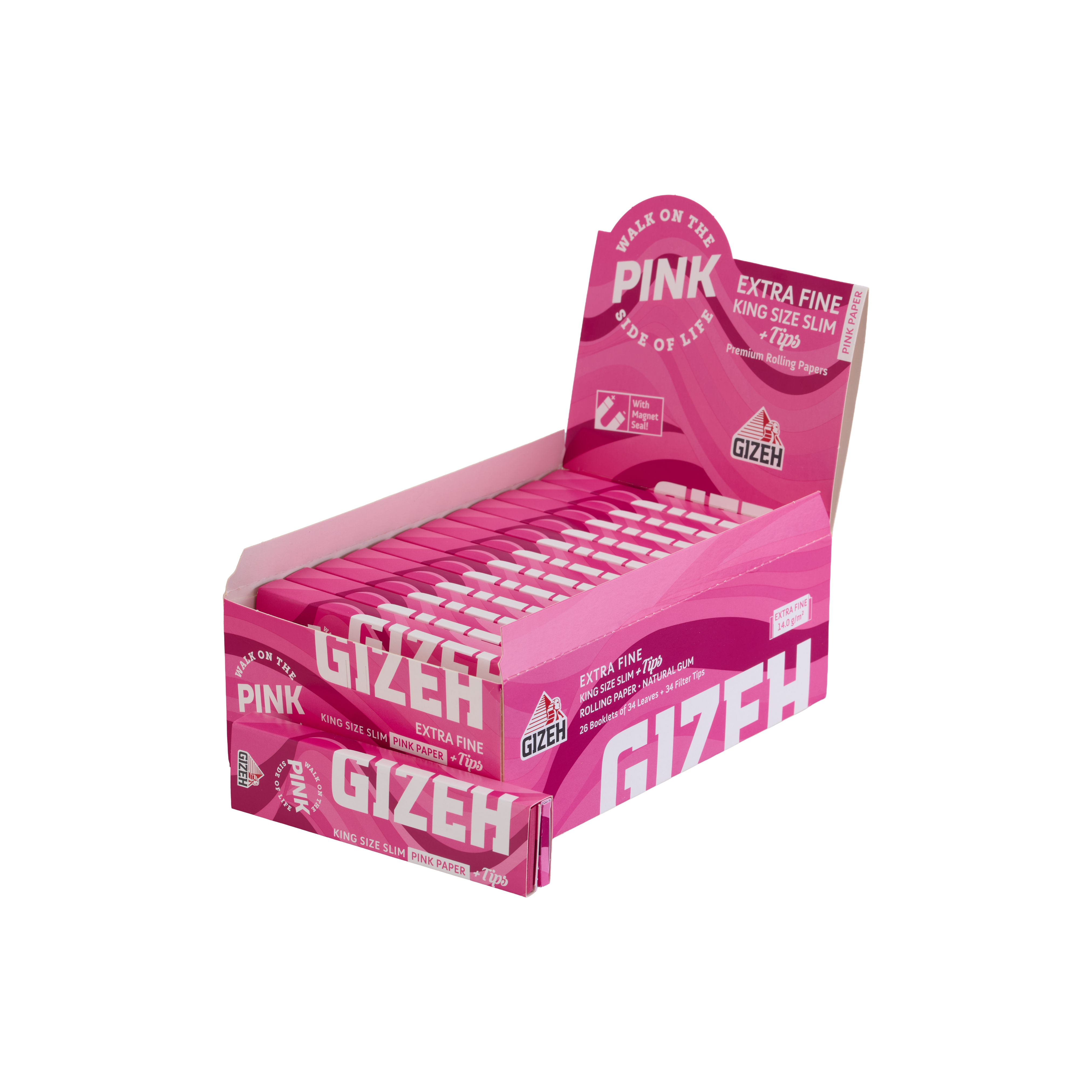 GIZEH All Pink King Size Slim + Tips