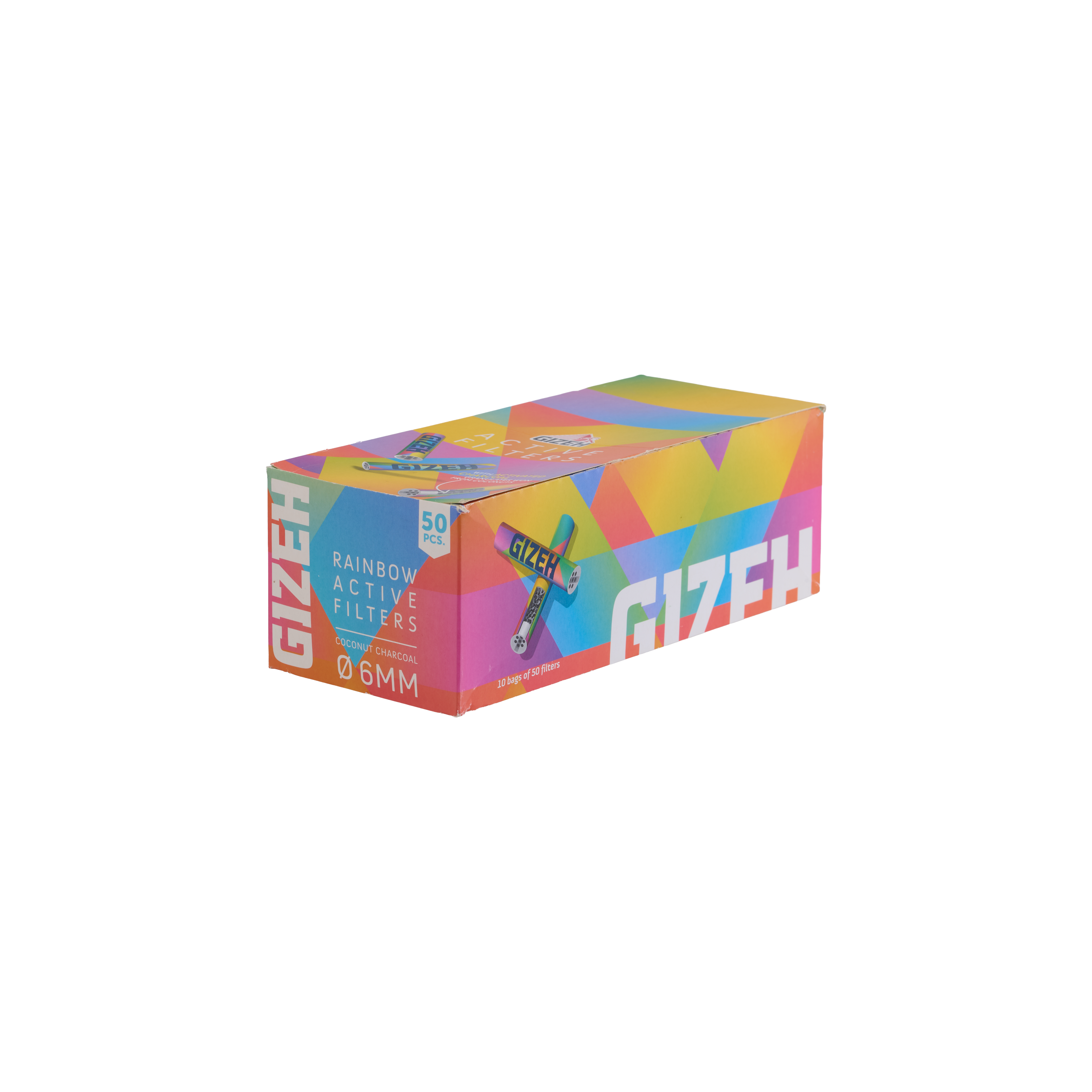 GIZEH Rainbow Active Filter 6mm (50 Pack)