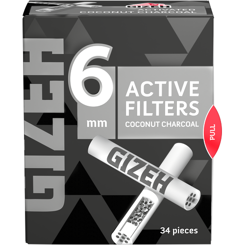 GIZEH BLACK Active Filter 6mm (34 Pack)