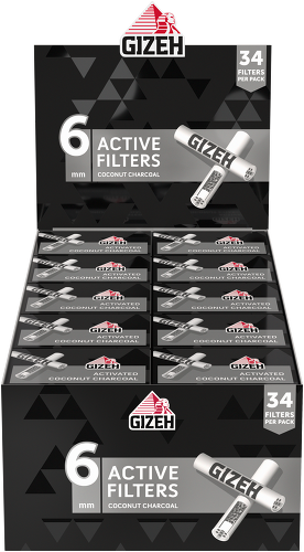 GIZEH BLACK Active Filter 6mm (34 Pack)