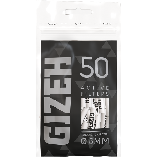 GIZEH BLACK Active Filter 6mm (50 Pack)