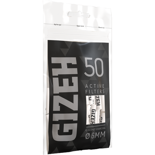 GIZEH BLACK Active Filter 6mm (50 Pack) | Dank Pack â DankPackZA