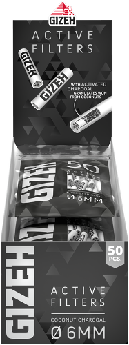 GIZEH BLACK Active Filter 6mm (50 Pack)