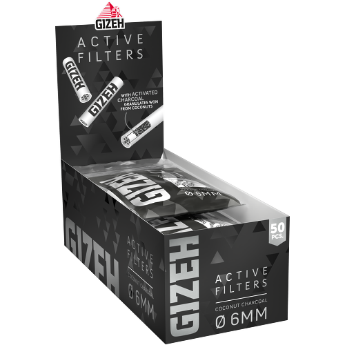 GIZEH BLACK Active Filter 6mm (50 Pack)