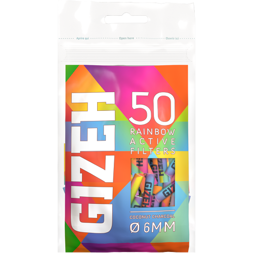 Load image into Gallery viewer, GIZEH Rainbow Active Filter 6mm (50 Pack)
