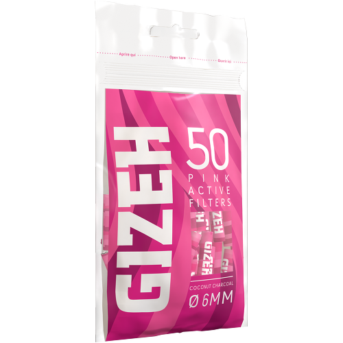 GIZEH Pink Active Filter 6mm (50 Pack)