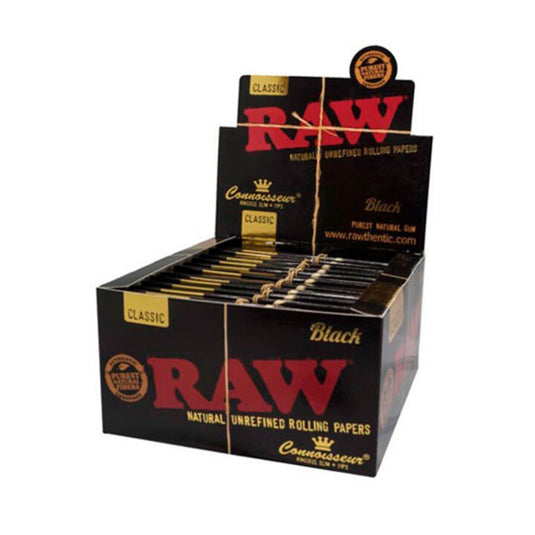 RAW Classic Black King Size Wide Rolling Papers – 5 Packs