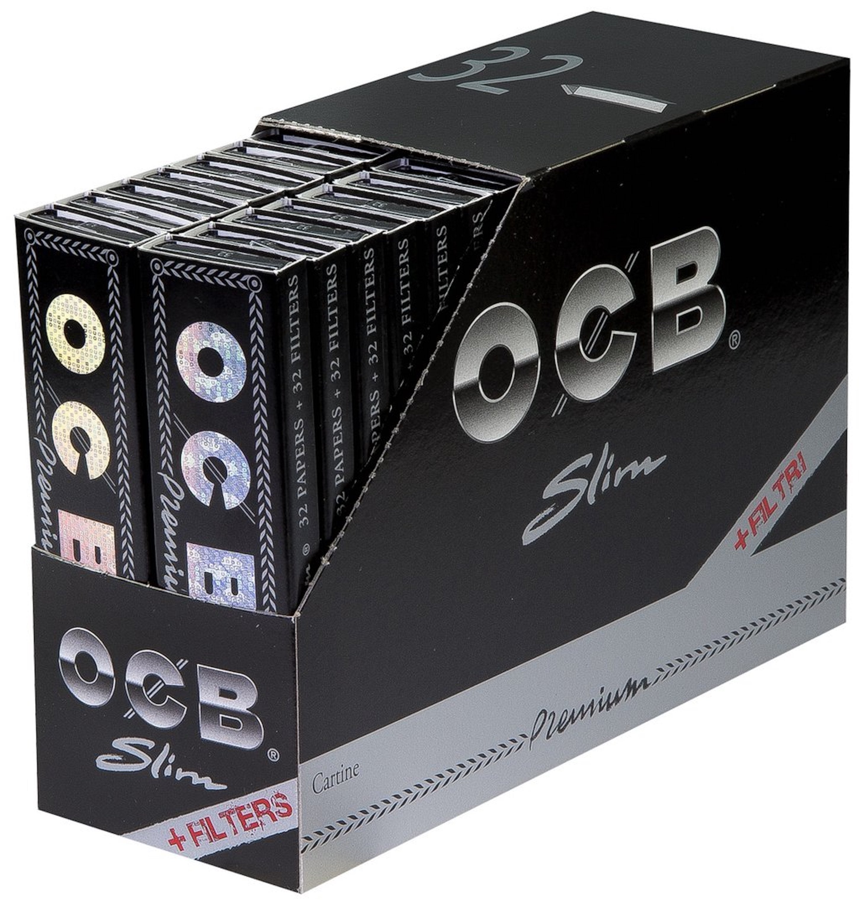 OCB Black Premium Slim King Size (With Tips)